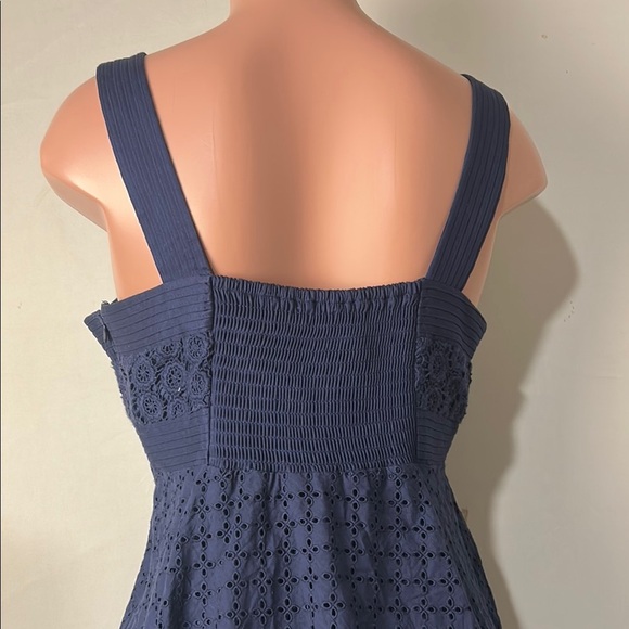 Donna Morgan Women’s Fit & Flare Dress 100%Cotton Belted Eyelet Lace Lined Sz 14 - Picture 13 of 14